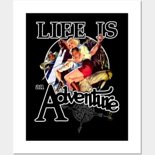 Vintage Worn Distressed Life is an Adventure Tee Posters and Art